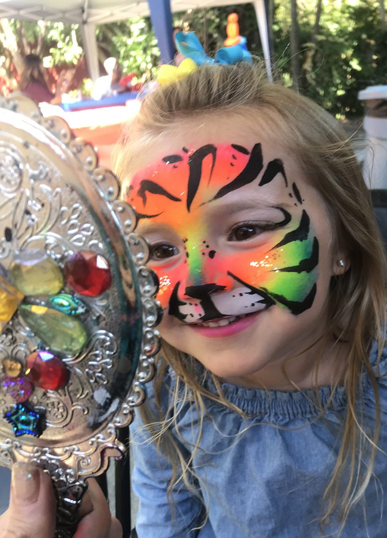 RainbowTiger_SmileMirror rainbow kitty + kids party face painter